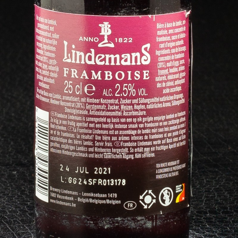 NPT - Bière Aromatisée Lindemans Framboise 2.50% 35.50cl  Bières aromatisées