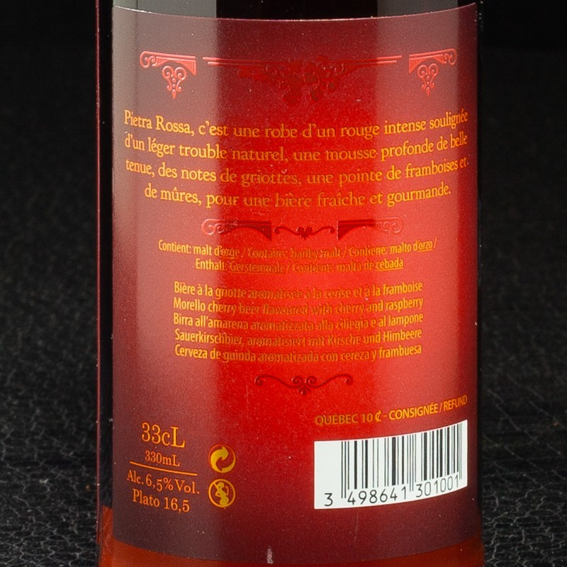 Bière rossa 33cl Pietra  Bières aromatisées