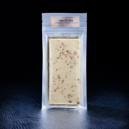 Tablette yuzu et grains de noisettes grillées 75g Chapon  Tablettes de chocolat