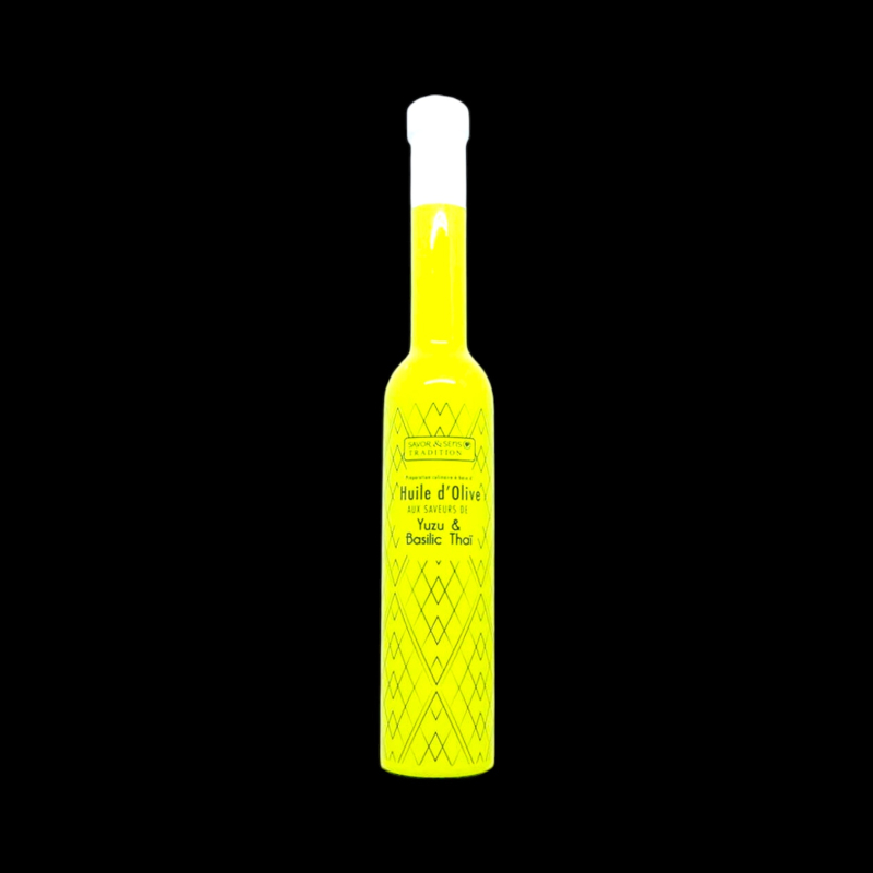 Huile d'olive yuzu basilic thaï 20cl Savor&Sens  Huiles