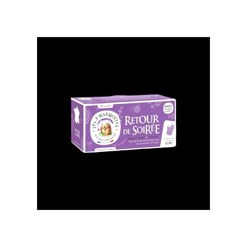 Tisane bio retour de soirée 42g Les 2 Marmottes  Infusions et tisane