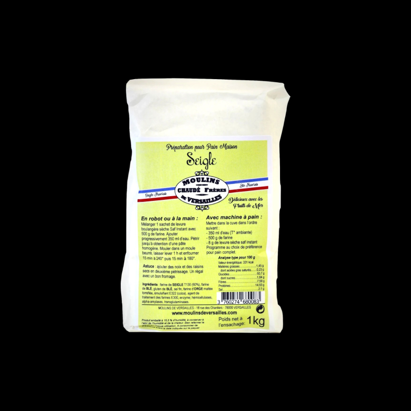 Farine mix seigle 1kg Moulin de Versailles  Farines, sucres et aides à la pâtisserie