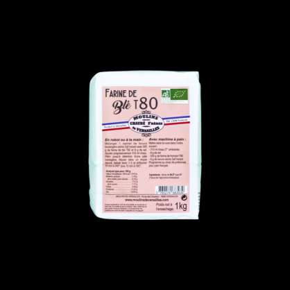 Farine de blé T80 bio 1kg Moulin de Versailles  Farines, sucres et aides à la pâtisserie