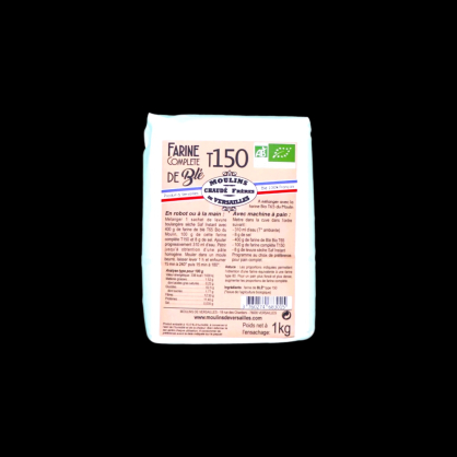 Farine de blé T150 bio 1kg Moulin de Versailles  Farines, sucres et aides à la pâtisserie