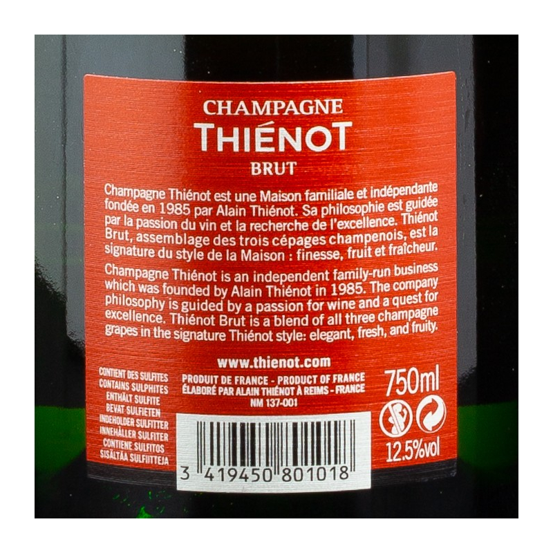 Champagne brut 75cl Thienot  Brut