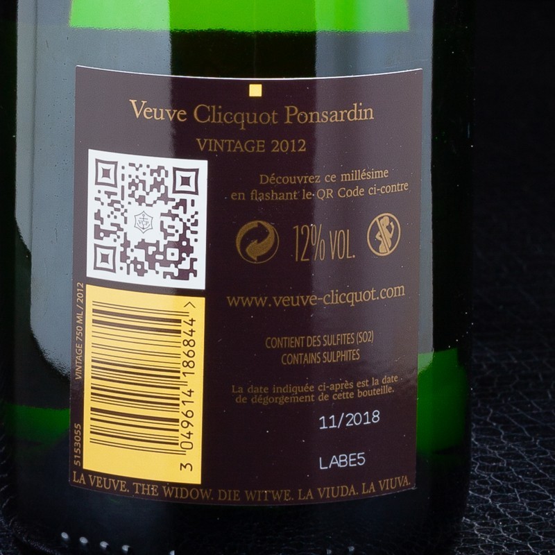 Veuve Clicquot Brut 2012 "Vintage" 75cl  Vins blancs