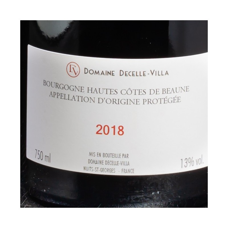 Vin rouge Hautes Côtes de Beaune Les Champlains 2018 Domaine Decelle-Villa 75cl  Vins rouges