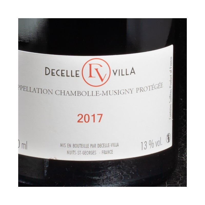 Vin rouge Chambolle Musigny 2017 Domaine Decelle-Villa 75cl  Vins rouges
