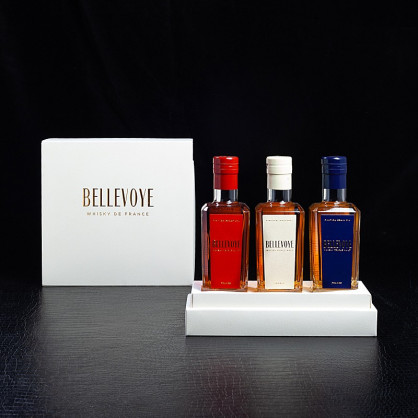 Coffret blanc whisky 3x20cl Bellevoye  Single malt