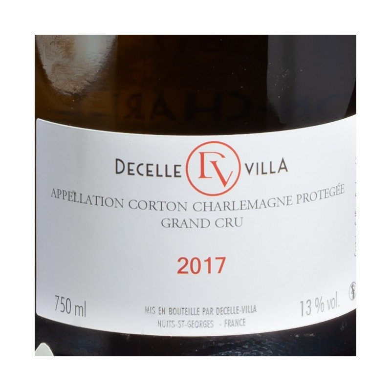 Vin blanc Corton Charlemagne Grand Cru 2017 Domaine Decelle-Villa 75 cl  Vins blancs