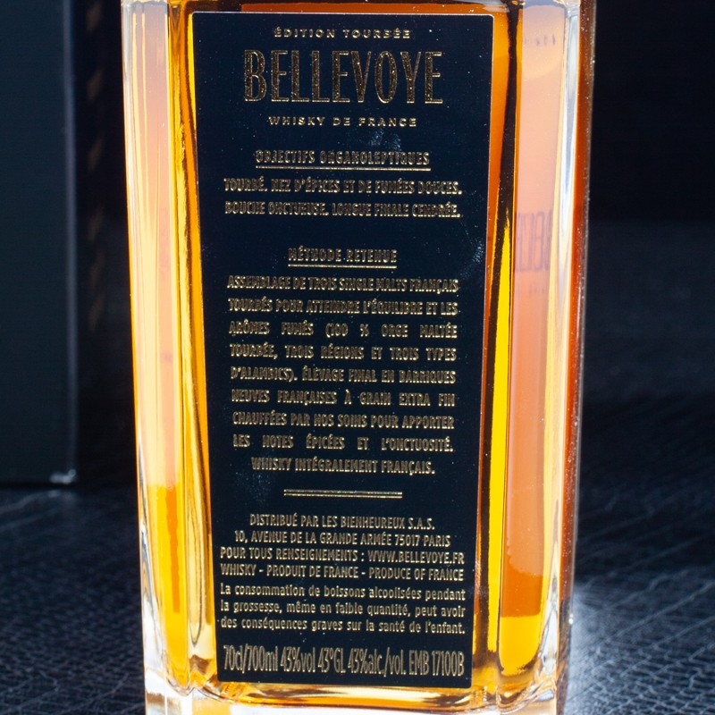 Whisky Triple Malt Bellevoye Noir Finition Tourbé 43% 70cl  Cave à whiskies