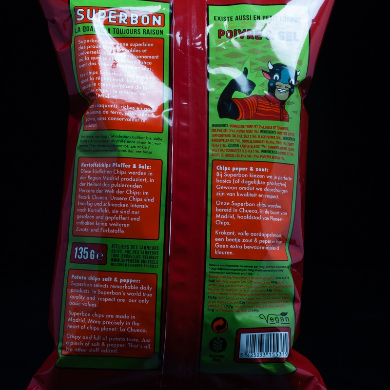 Chips au poivre et sel 135g Superbon Chips de Madrid  Chips