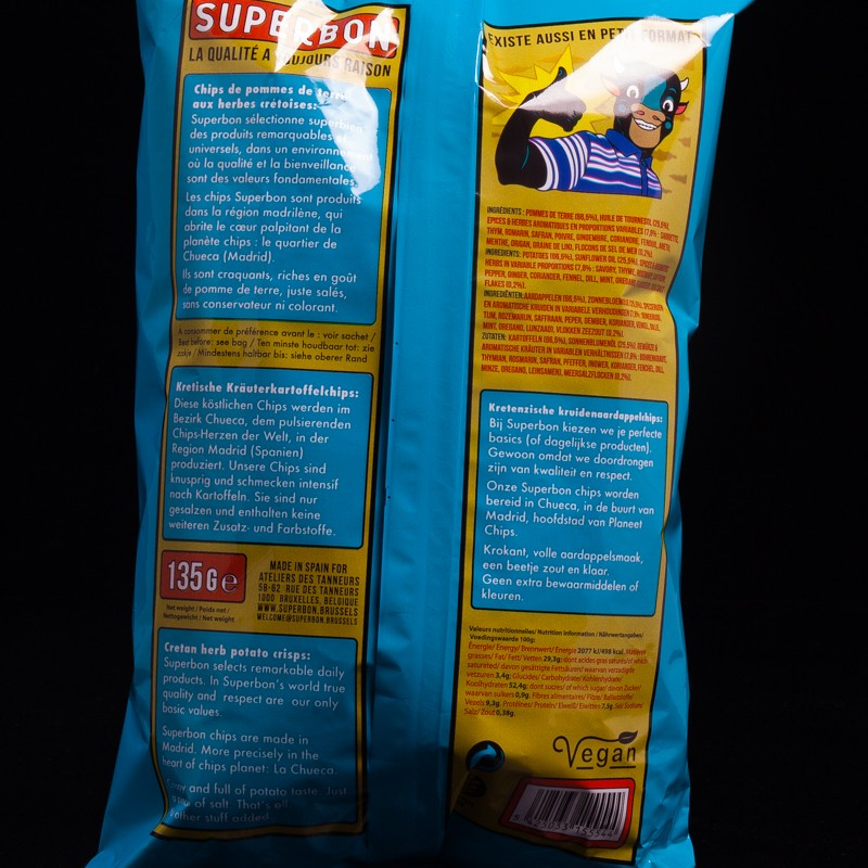 Chips au sel et herbes Crétoises 135g Superbon Chips de Madrid  Chips