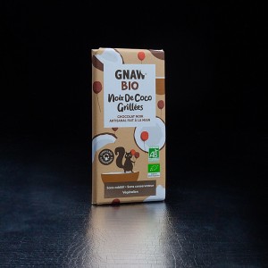 Chocolat noir noix de coco grillées Gnaw Bio 100gr  Tablettes de chocolat