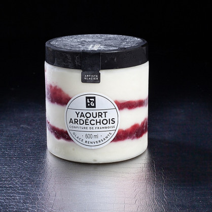 Glace yaourt ardéchois confiture de framboise La fabrique Givrée 600ml  Glaces en pots
