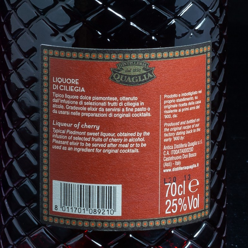 Liqueur Cerise 70cl Quaglia 25%  Liqueurs et crèmes