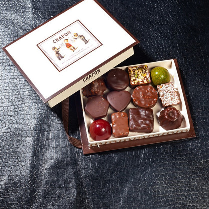 Coffret assortiment 12 chocolats 108g Chapon  Coffret de chocolat