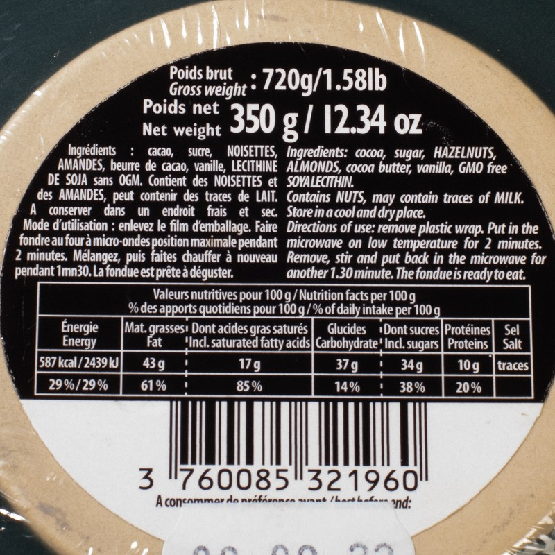 Fondue chocolat 350g Pralus  Fondue de chocolat