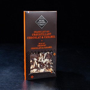 Tablette chocolat lait 45% croustillant lait et caramel Michel Cluizel 100g  Tablettes de chocolat