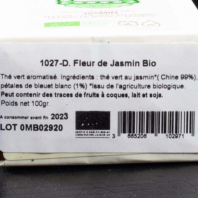 Thé vert fleur de jasmin bio 100g Maison Bourgeon  Thé vert