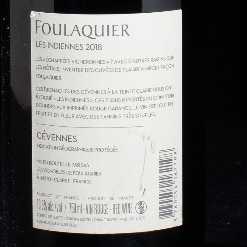 Vin rouge Cévènnes 2018 Domaine Foulaquier 75cl  Vins rouges