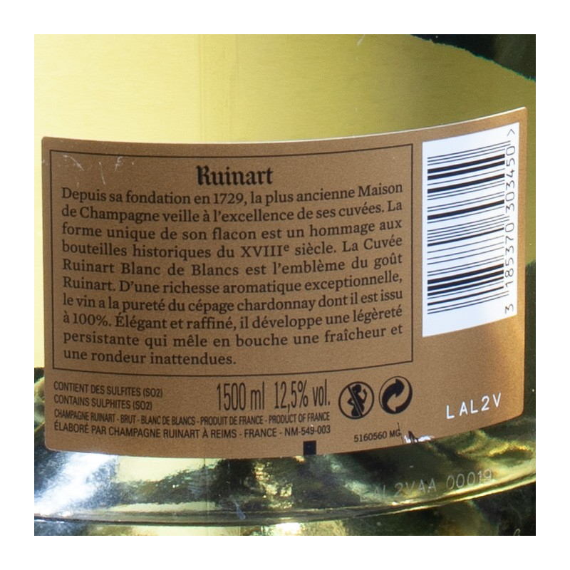 Champagne blanc de blancs 1.5L Ruinart  Blanc de blancs
