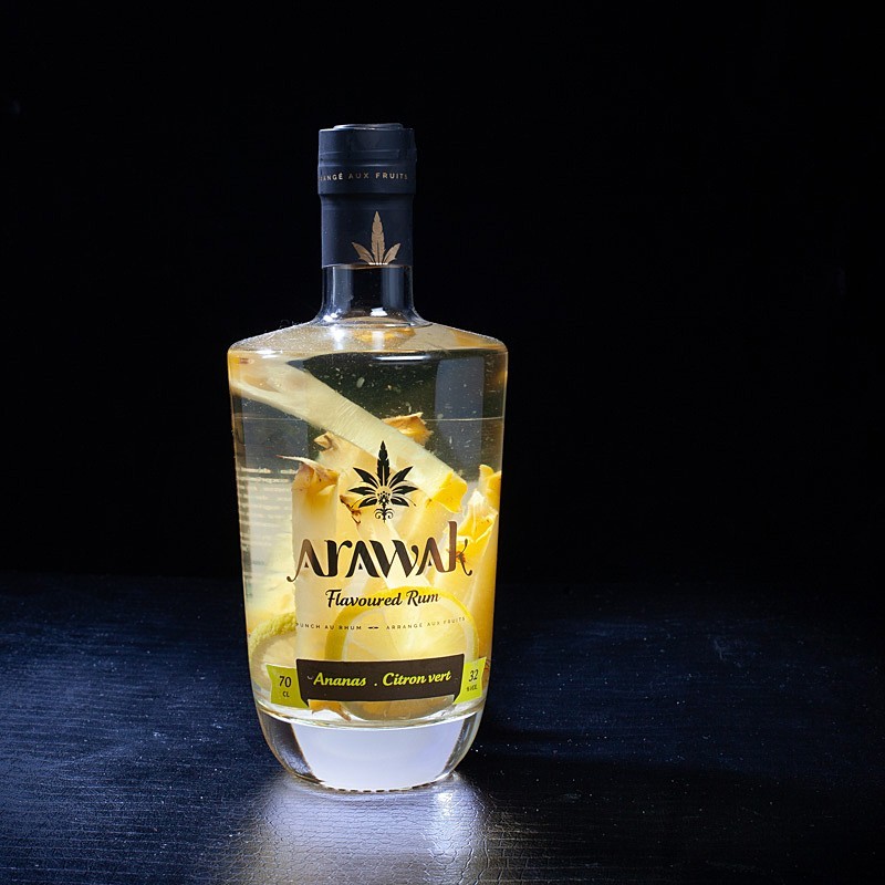 Rhum arrangé Ananas-Citron vert Arawak 32% 70cl  Cave à rhums