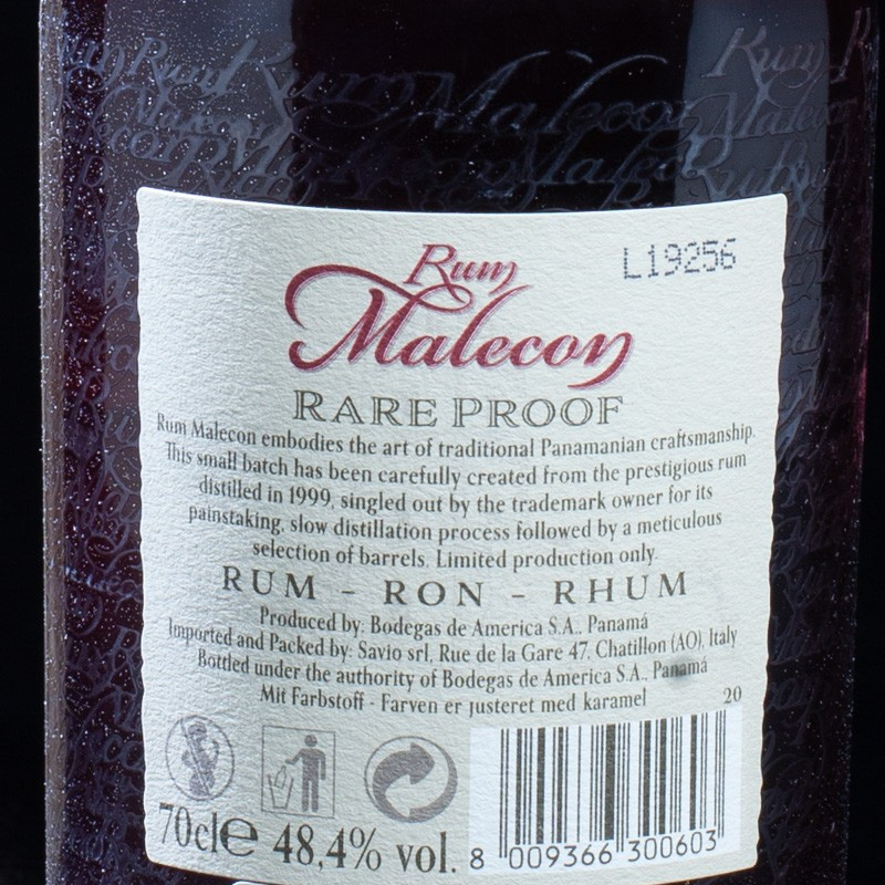 Rhum Panaméen Rare Proof Malecon 48,4% 70cl  Cave à rhums