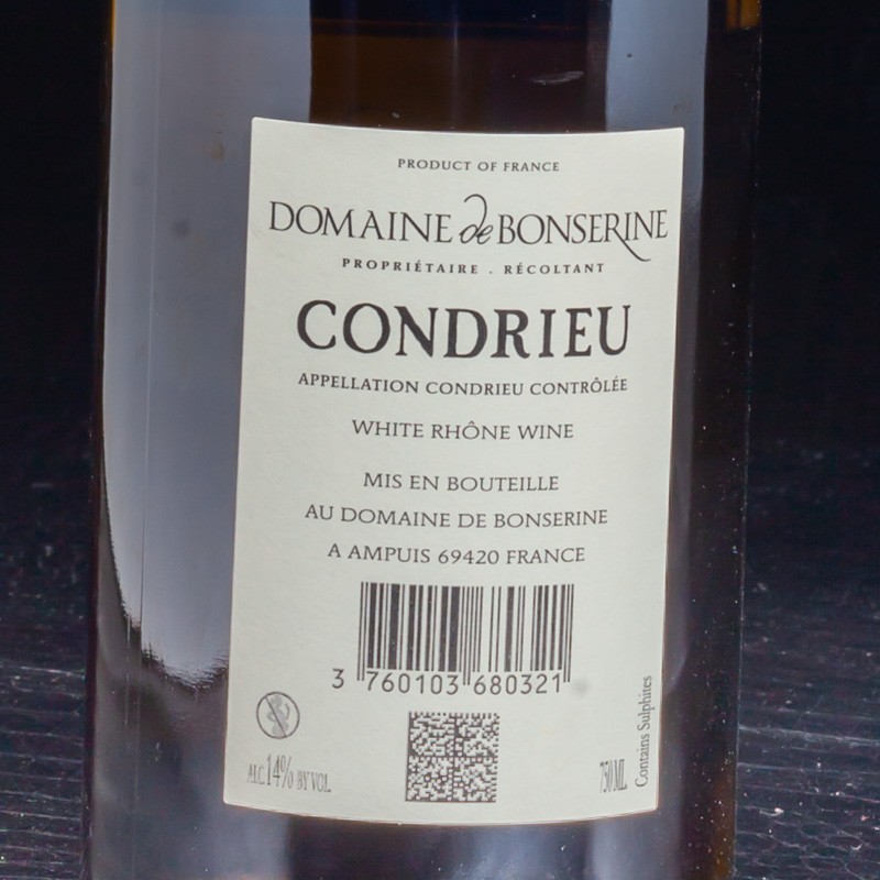 Condrieu 2019 Domaine de Bonserine 75cl  Vins blancs