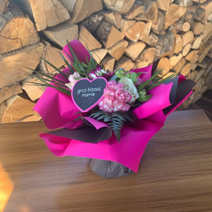 Grand bouquet noir & fuchsia  Fleurs