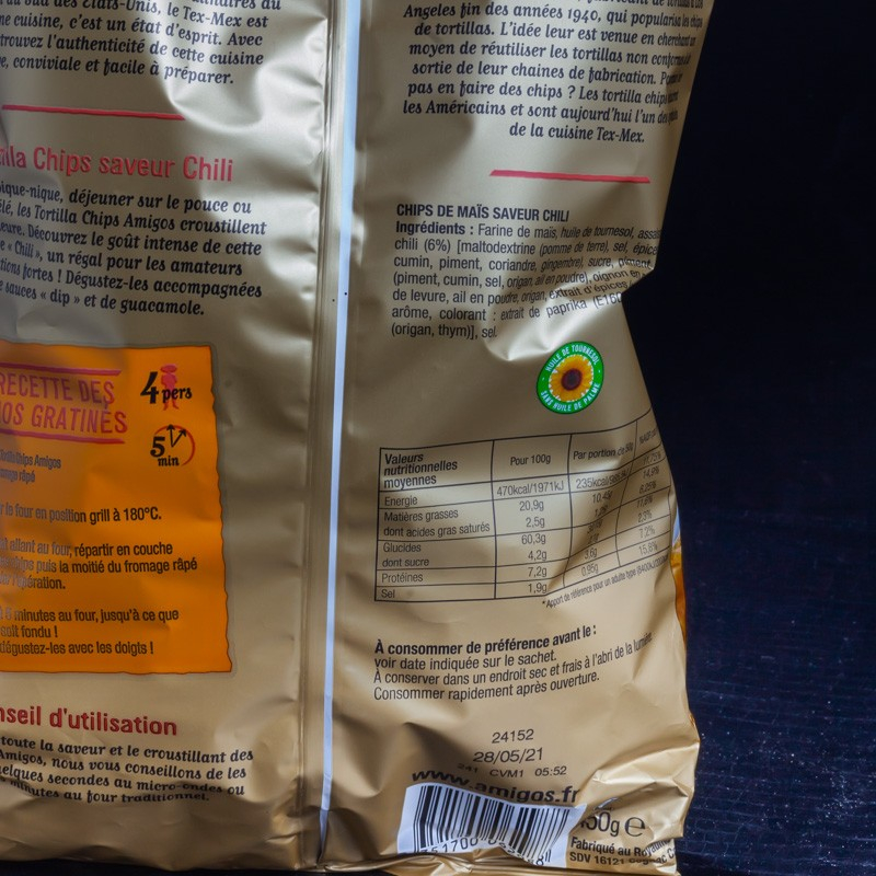 Chips tortillas chili 450g Amigos  Chips