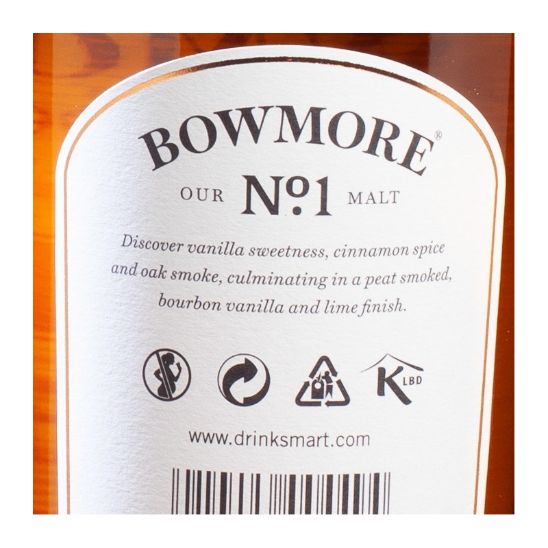 Whisky Ecossais Islay Single Malt n°1 Bowmore 40% 70cl  Single malt