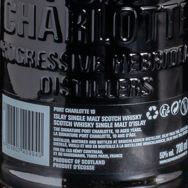 Whisky Port Charlotte 10ans Islay Single malt 70cl  Single malt